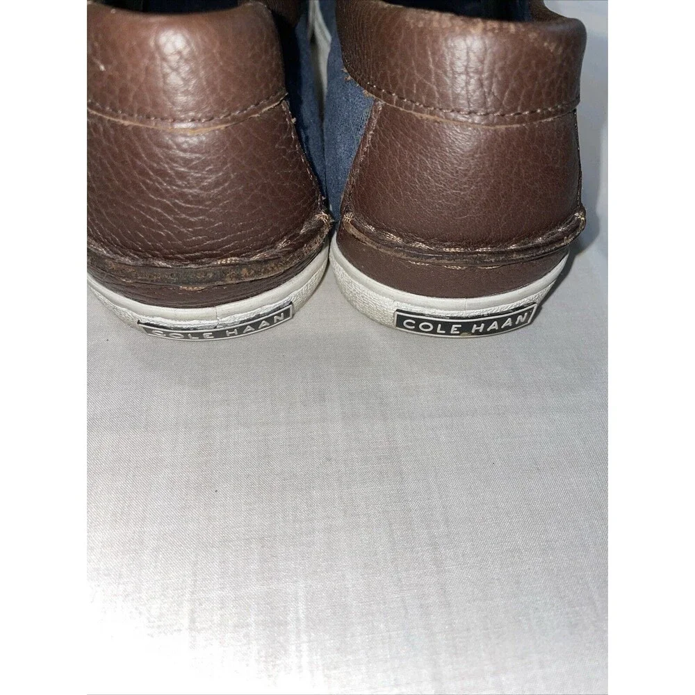 Cole Haan Pinch Men’s Fabric Penny Loafers Size 10 M Blue Brown Boating Walking